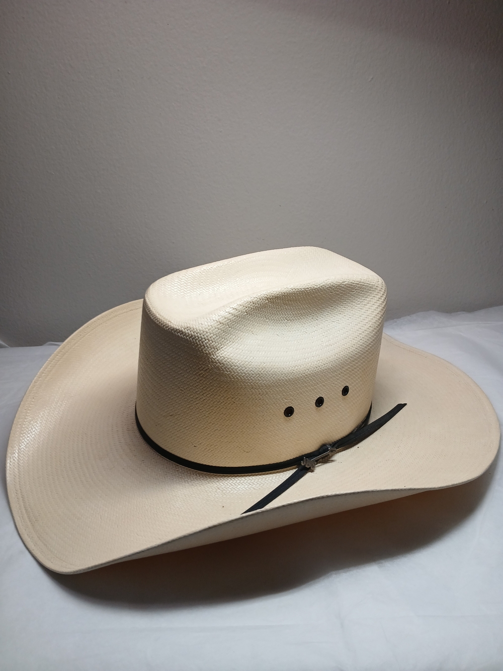 Stetson Cream Straw Western Cowboy Hat with Black Band